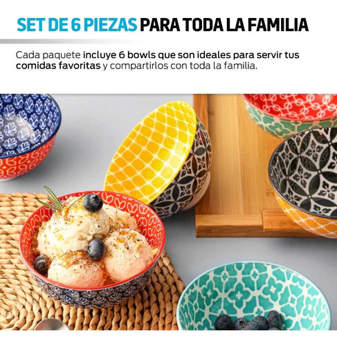 Platos Hondos Ceramica Para Cocina 6pz De Colores Redlemon