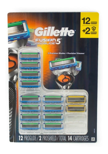 14 Cartuchos Rasurar Gillette Fusion Proglide Y Proshield