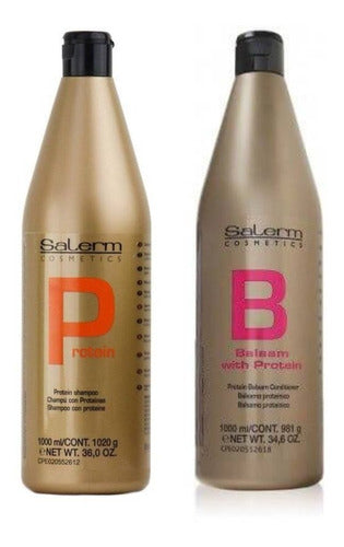 Duo Salerm Shampoo + Bálsamo Proteínas 1000 Ml C/u