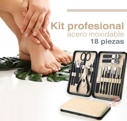 Set 18 Piezas Manicure Pedicure Profesional Belleza Estuche
