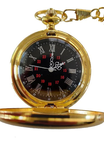 Reloj De Bolsillo Tipo Vintage Dorado Leontina Metalico