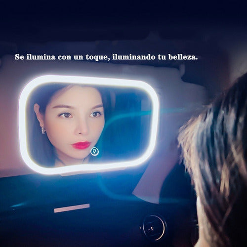 Espejo De Maquillaje Con Luz Led Para Parasol De Auto