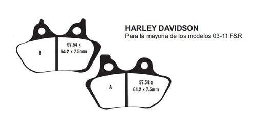 Balatas Harley Davidson Delanteras/traseras 2003-2011