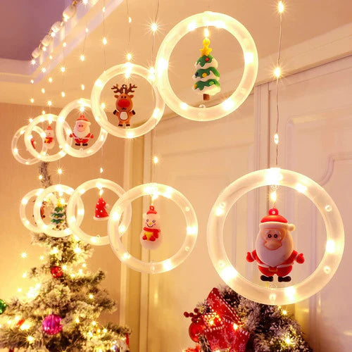 Anillo De Lámpara Luces Aros Navidad Para Cortina Decoración