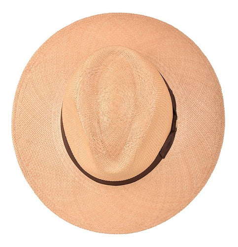 Sombrero Panamá Cuadra De Palma Unisex Paja Con Cintillo