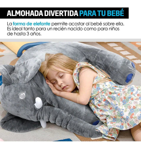 Almohada para Bebé de Elefante Peluche Gigante 0 a 3 Años Redlemon