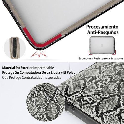 Impermeable Funda Serpentina Cuero Para Laptop De 15-15.6 ''