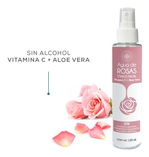 Kit Facial : 1 Agua De Rosas + 1 Tónico + 1 Aceite Almendra