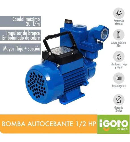 Bomba Autocebante Igoto 1/2 Hp At60 127v 370w