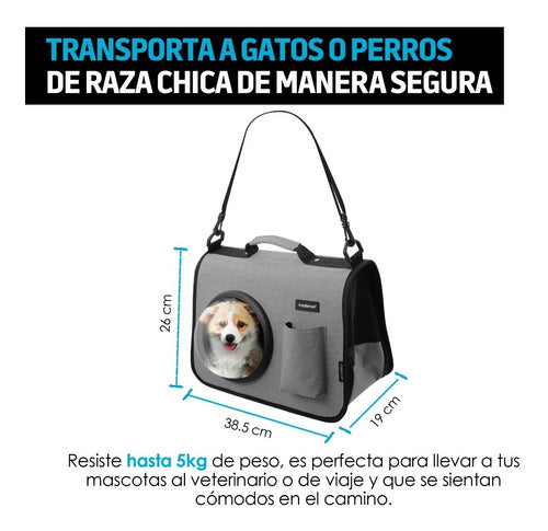 Mochila Transportadora Para Perro Gato Viajes 5 Kg Redlemon