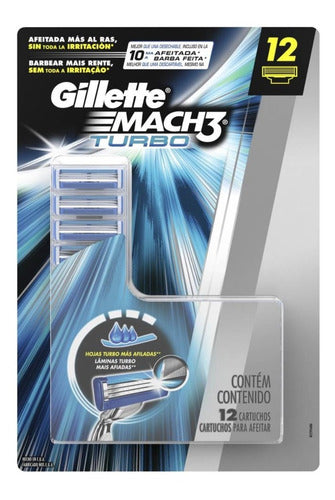 Cartuchos Para Afeitadora Gillette Mach3 Turbo Con 12 Piezas