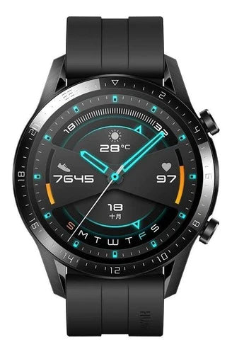 Huawei Watch Gt 2 Sport 1.39  Caja 46mm De  Metal Y Plástico  Black Stainless Steel, Malla  Matte Black De  Fluoroelastómero Ltn-b19