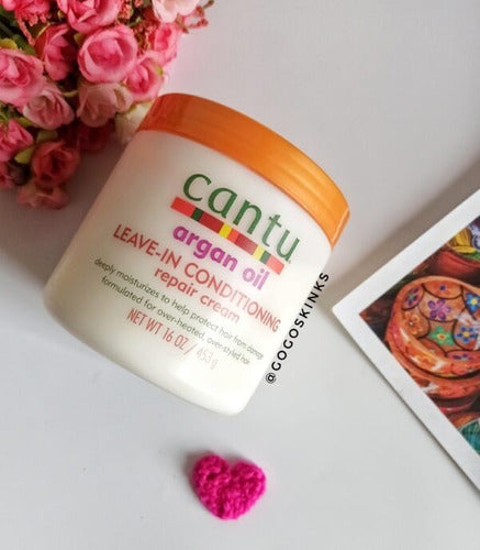 Cantu Argan Oil Leave-in Crema Reparadora Cabello Curly Hair