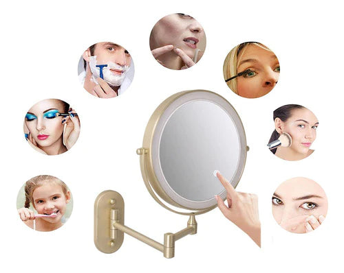 Led Espejo Ajustable 10x Espejo De Maquillaje De Aumento