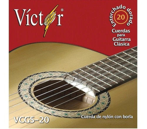 21(10) Cuerdas Victor Para Guitarra,1 Primera Nylon Negro