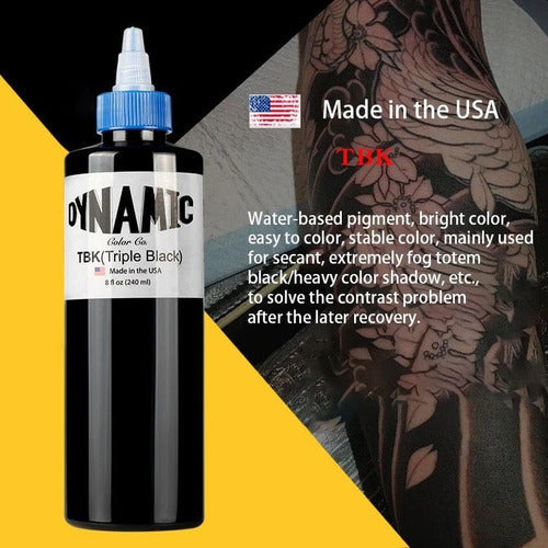 Tinta Dynamic Tbk Triple Black Tatuar Profesional 1oz Negro