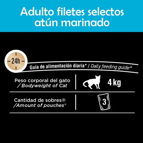 Sheba Alimento Húmedo Gatos, Filete Atún Marinado, 24 Sobres