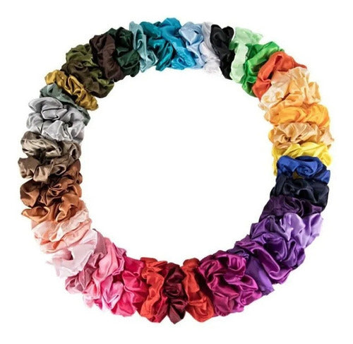 Ligas Para Cabello Scrunchies De Satén 46 Colores