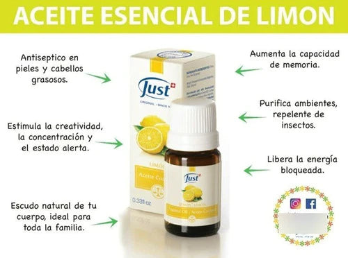 Aceite Esencial De Limón  10 Ml.  Swiss Just