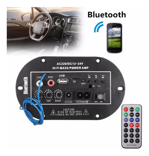 Placa Amplificadora Hi-fi Bluetooth De 50w Para Auto