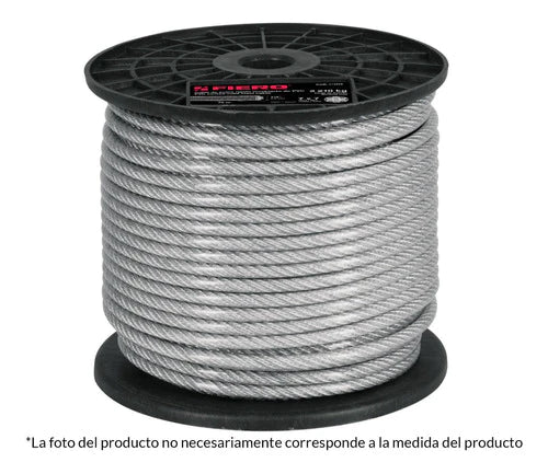 Cable De Acero Recubierto De Pvc 7 X 7 Hilos 75m Fiero 44220