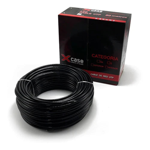 50 M Cable Red Utp Cat. 6 Doble Forro Negro Xcase