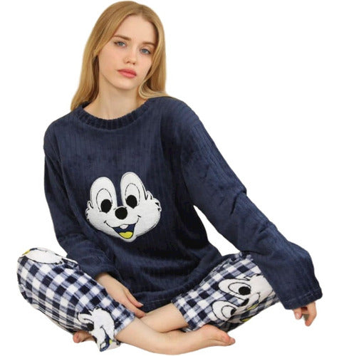 Pijama Invernal Afelpada Caliente De Dama Pantalon Y Sweter