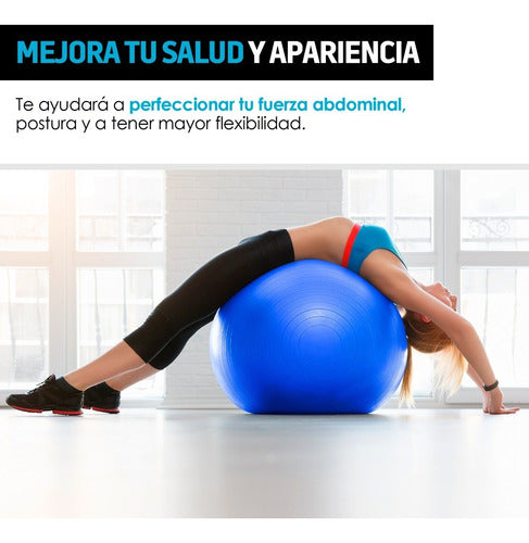 Redlemon Pelota Pilates Yoga Fitness 65 Cm Con Bomba De Aire