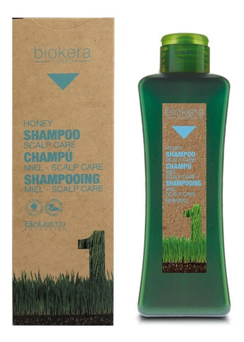 Salerm ® Biokera Shampoo Miel 1000ml Limpia Cuero Cabelludo