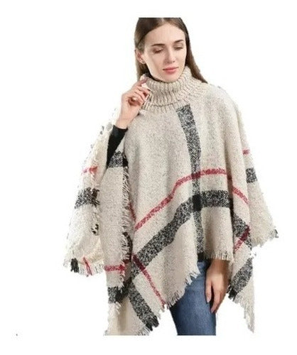 Poncho Mujer Chal Capa Invierno Calientito Colores Sweater
