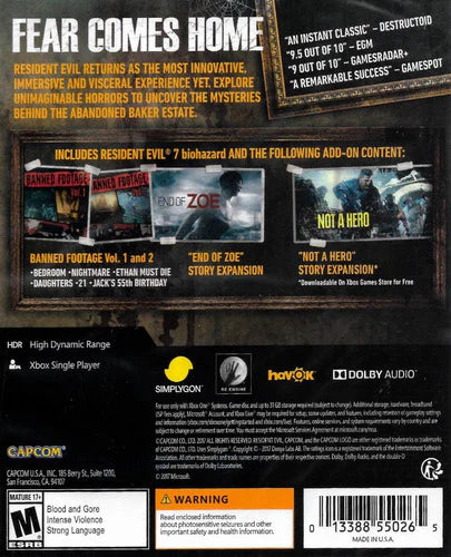 ..:: Resident Evil 7 Biohazard Gold Edition ::.. X Box One
