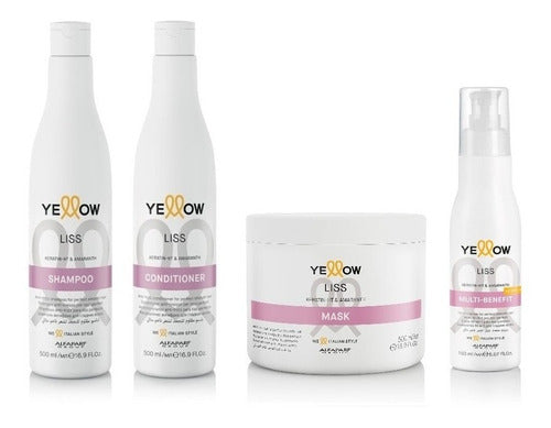 Kit Liss Keratin Liso Perfecto Yellow  Set Completo 4pack