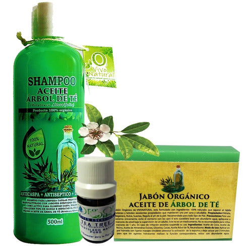 Shampoo Aceite Árbol De Te 500ml, Jabón Y Aceite Tea Tree