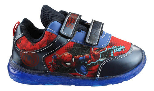 Tenis Niño Tenis Con Imaginación 8496 Spiderman Azul Luces (