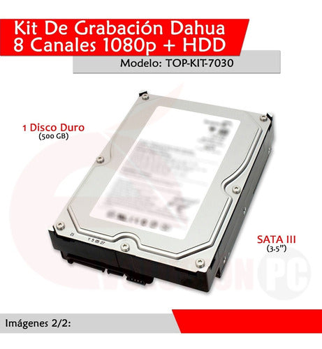 Kit Grabación Dahua Xvr1b08 8ch 1080p Hdd 500gb + Letrero V2