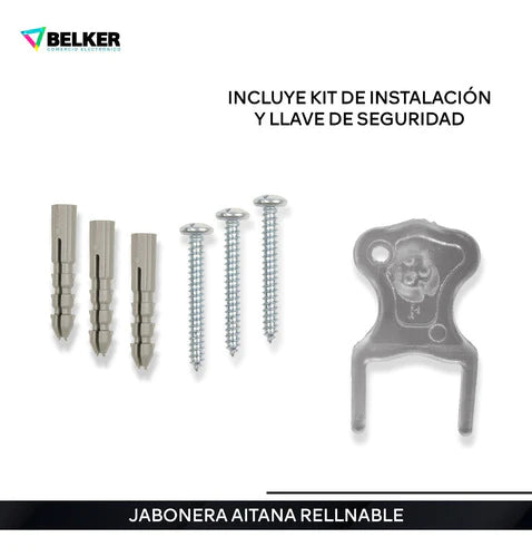 Jabonera Aitana Rellenable 1 L Jofel Negra/plata