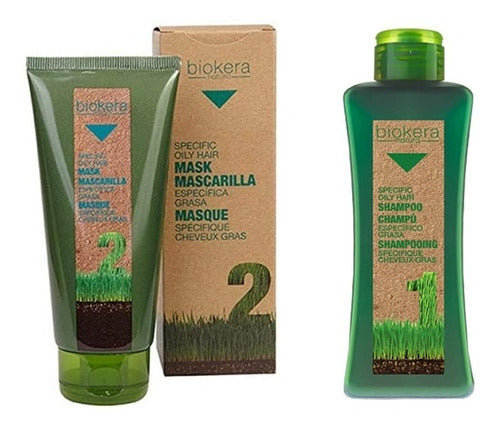 Salerm Biokera Shampoo Y Tratamiento Completo Cabello Graso