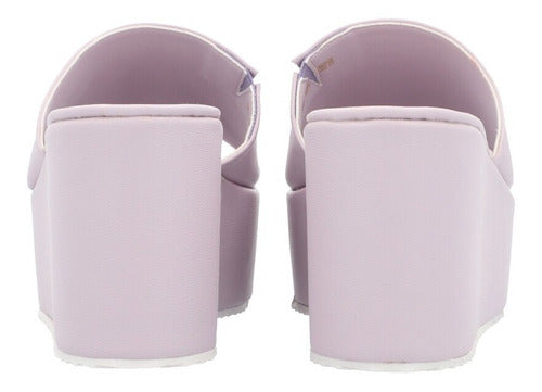 Sandalia De Plataforma Casual Color Lila Pastel Para Mujer
