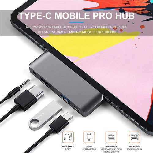 4-in-1 Usb Type-c Adapter For iPad Pro With 3.5mm Jack