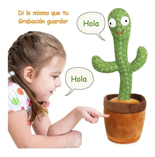 Cactus Peluche Bailarin Canta Graba Educativo Recargable