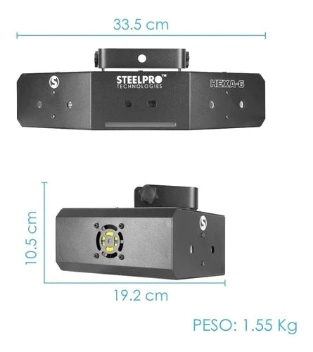 Laser Steelpro Rgb Dmx, Audirtmico, Automatico Hexa 6 Eyes