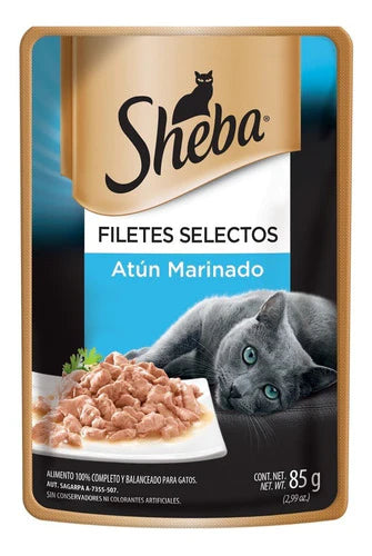 Sheba Alimento Húmedo Gatos, Filete Atún Marinado, 24 Sobres