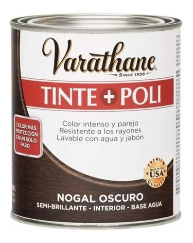 Tinte + Poliuretano Para Muebles Varathane Nogal Osc 0,94 L