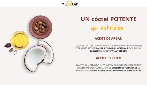 Mascara Nutritiva Argan & Coco Yellow 1 Lt. Cabello Seco