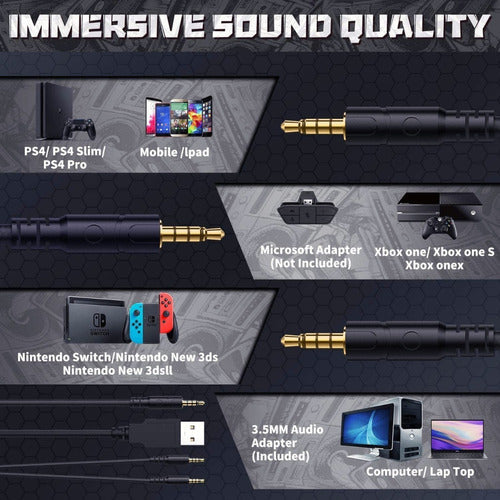 Audifonos Con Microfono Gamer V10 Negro Rgb Led Xbox One Pc