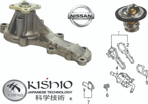 1 Bomba De Agua 1 Termostato Nissan Almera 1.8l 00-05 Kishio