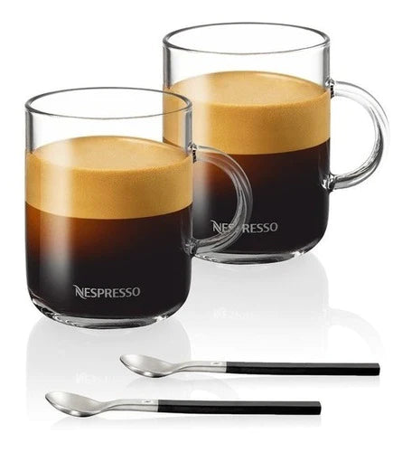 2 Tazas 2 Cuchara Originales Nespresso Café Vertuo Mug 390ml