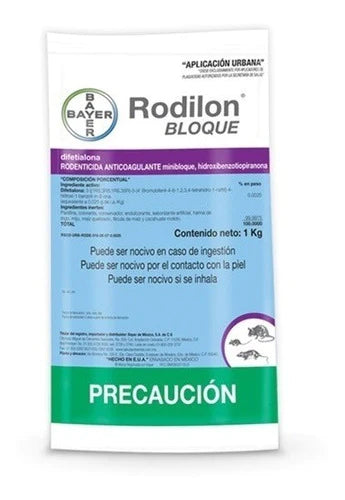 Rodilon Bloque Cebo Raticida Ratas 1kg.