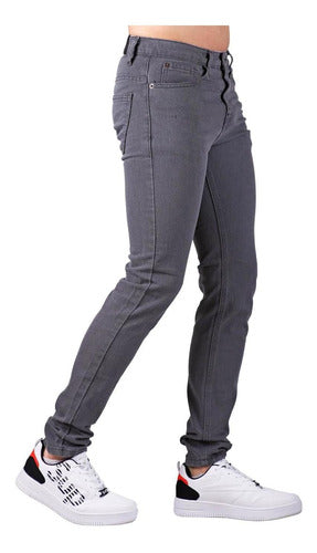 Jeans Básico Hombre Stfashion Gris 51003828 Mezclilla Stretc